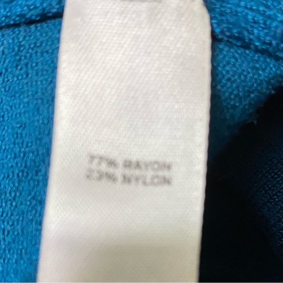 14th & Union TEAL cardigan lightweight v-neck 3/4 sleeve button down sweater L - Picture 7 of 11